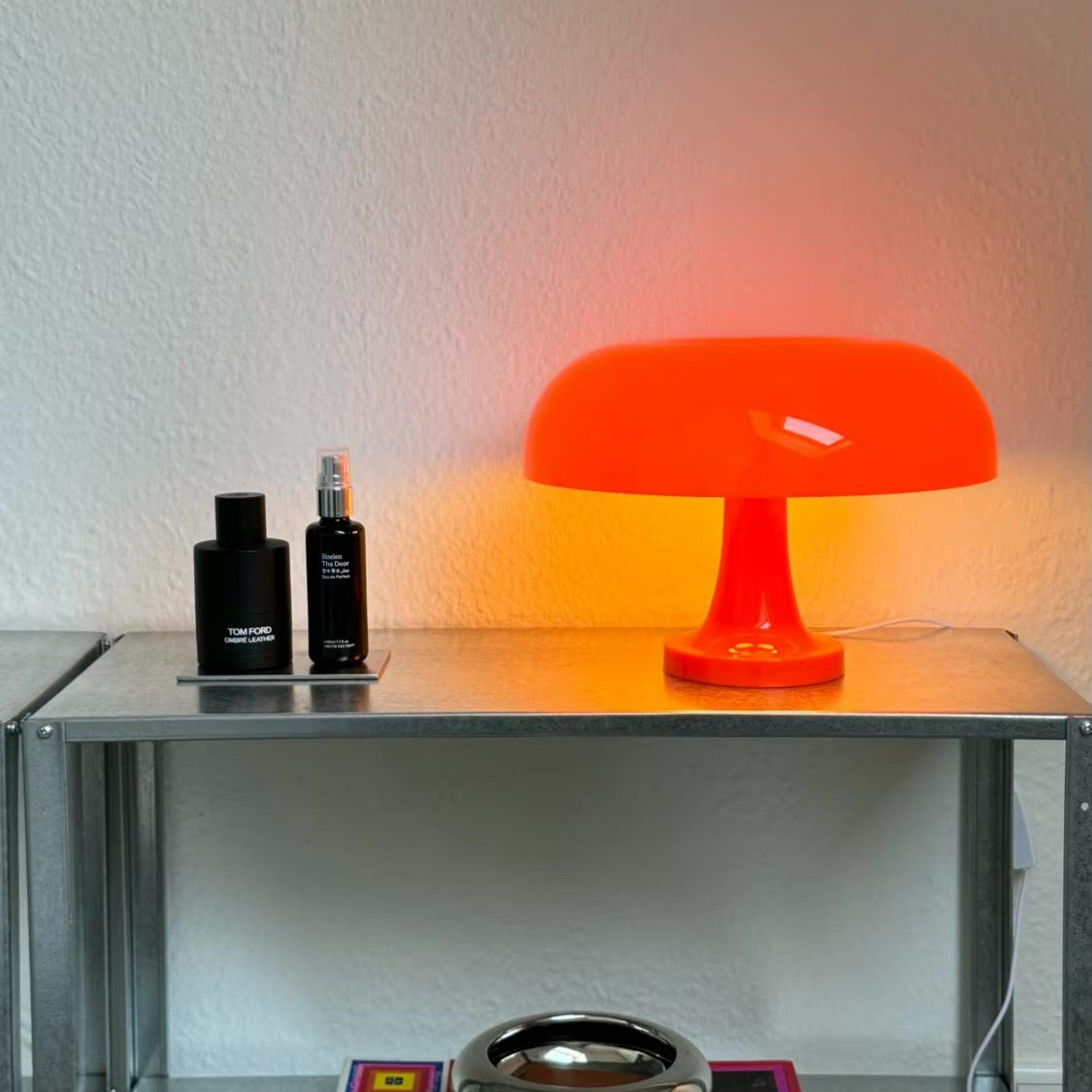 orangene Pilz-Lampe im Space Age Design