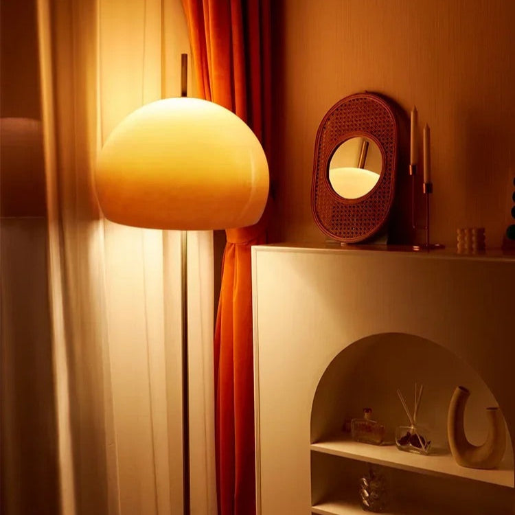 Mid Century Steh-/Dekoleuchte aus Glas
